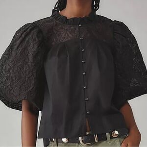 NWT ANTHROPOLOGIE MAEVE PUFF SLEEVE EMBELLISHED BLOUSE SOLD OUT